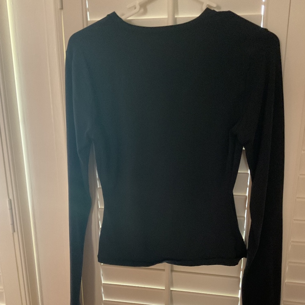 Quince Stretch Cotton Jersey Fitted Long Sleeve T Shirt  Black